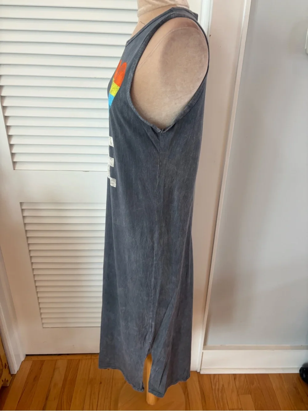 NWOT Love Rainbow Heart Mineral Wash Tank Dress Size S - Picture 4 of 6
